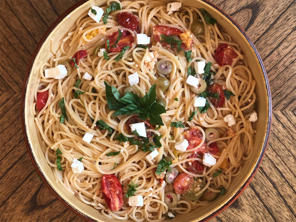 Mediterranean Feta Spaghetti Pasta – Mediterranean Twist