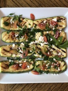 Grilled Zucchini Feta and Herbs