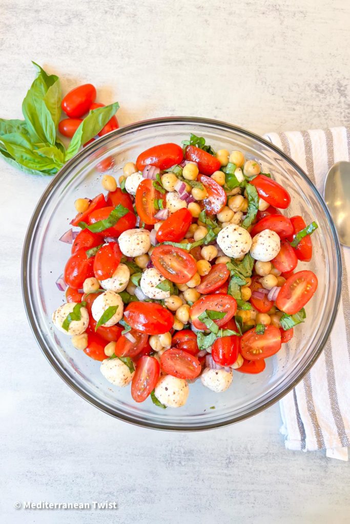 Mediterranean Tomato Salad with Raspberry Vinaigrette